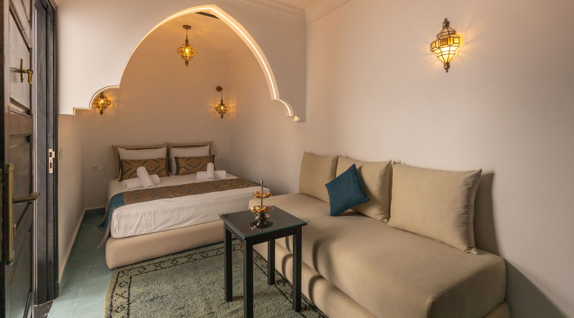 Luxury riad in Medina Marrakech with traditional patio