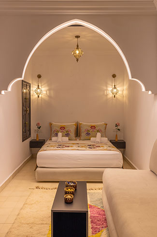 Luxury riad in Medina Marrakech with traditional patio